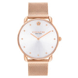 COACH ELLIOT ROSE GOLD STEEL MESH BRACELET WATCH 14504209