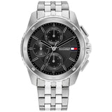 TOMMY HILFIGER WALKER BLACK DIAL STEEL WATCH 1710620