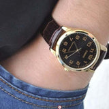 CASIO GENERAL MTP-V001GL-1BUDF-P BROWN LEATHER MEN WATCH