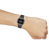 Casio General Black Stainless Steel Mesh Strap Unisex A168WEMB-1BDF-P