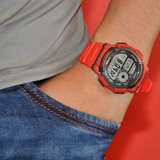 CASIO GENERAL AE-1000W-4AVDF-P DIGITAL QUARTZ RED RESIN MEN'S WATCH