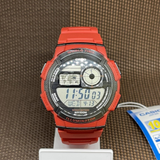 CASIO GENERAL AE-1000W-4AVDF-P DIGITAL QUARTZ RED RESIN MEN'S WATCH