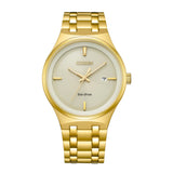 Citizen Eco-Drive Gold Stainless Steel Strap Men Watch BM7652-52P