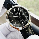 CASIO GENERAL MTS-100L-1AVDF-P BLACK LEATHER MEN WATCH
