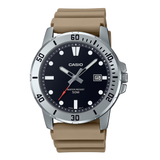 Casio General Khaki Brown Resin Strap Men Analog MTP-VD01-5EVUDF