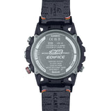 Casio Edifice Black Alcantara Material Band Men Watch ECB-40MU-1ADR