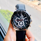 CASIO EDIFICE EFR-539L-1AVUDF-P BLACK LEATHER MEN WATCH