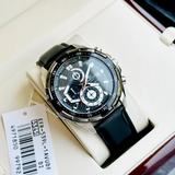 CASIO EDIFICE EFR-539L-1AVUDF-P BLACK LEATHER MEN WATCH