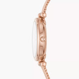 Fossil Carlie Mini Three-Hand Rose Gold-Tone Stainless Steel Watch ES4433P