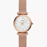 Fossil Carlie Mini Three-Hand Rose Gold-Tone Stainless Steel Watch ES4433P