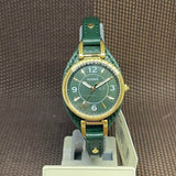 Fossil Carlie Green Dial Leather Strap Women Watch ES5241P