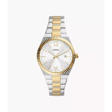 Fossil Scarlette Date Display Two-Tone Stainless Steel Women's Watch ES5259P