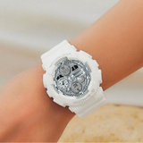 Casio G-Shock Digital Analog Silver Dial White Resin Strap Women's Watch GMA-S140VA-7ADR-P