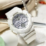 Casio G-Shock Digital Analog Silver Dial White Resin Strap Women's Watch GMA-S140VA-7ADR-P