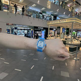 Skeleton Dial Blue Silicone Strap Men Watch H2-9178G-TR-BU