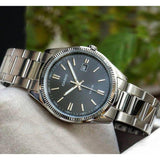 Casio General Black Dial Silver Stainless Steel Strap Unisex Watch LTP-1302D-1A2VDF-P