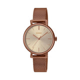 Casio General Rose Gold Milanese Strap Women Watch with Bangle LTP-2024VMR-9CDR