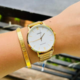 Casio General White Dial Gold Stainless Steel Strap Women Watch LTP-VT01G-7BUDF-P