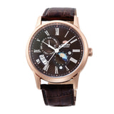 ORIENT RA-AK0009T30B VERSION 3 DAY & NIGHT BROWN LEATHER WATCH