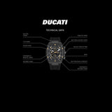 DUCATI CHRONOGRAPH BLACK SILICONE STRAP WATCH DTWGO0001302