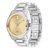 Movado Bold Verso 42mm Gold Sunray Dial Stainless Steel Watch 3601203