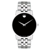 Movado Stainless Steel Black Dial Men's Swiss Made Watch 607199