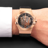 MASERATI POTENZA ROSE GOLD DIAL BLACK LEATHER POWER WATCH R8821108053