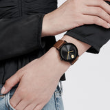 Movado Bold Evolution 2.0 Black Dial Brown Cognac Leather Strap Watch 3601083