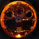 CASIO G-SHOCK GLOWY BLUE DIAL GRAY-ON-BLACK STRAP WATCH GA-2100FL-1ADR