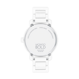 Movado Bold Evolution 34mm White Ceramic Crystals Watch 3601233