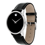 Movado Museum Classic 40mm Black Calfskin Strap Watch 607269