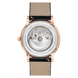 Movado Museum Rose Gold Dial Case Black Leather Strap Watch 607474