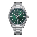 CITIZEN BI1031-51Z GREEN DIAL STEEL WATCH