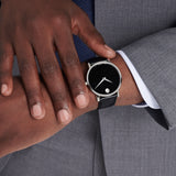 Movado Museum Classic 40mm Black Calfskin Strap Watch 607269