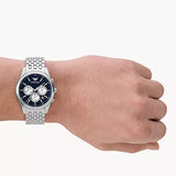 EMPORIO ARMANI AR11582 CHRONOGRAPH BLUE DIAL STEEL WATCH