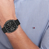 TOMMY HILFIGER APOLLO BLACK DIAL LEATHER STRAP WATCH 1710556