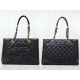 Chanel S25032602 Matrasse GST Chain Tote Bag Caviar Skin Black (Very Good Condition)