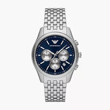 EMPORIO ARMANI AR11582 CHRONOGRAPH BLUE DIAL STEEL WATCH