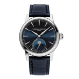 Frederique Constant FC-716N3H6 Manufacture Classic Moonphase Date Blue Dial Blue Leather Watch