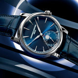 Frederique Constant FC-716N3H6 Manufacture Classic Moonphase Date Blue Dial Blue Leather Watch