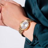 GUESS GLITZ DIAL GOLD QUILTED BRACELET WATCH GW0763L2
