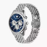 EMPORIO ARMANI AR11582 CHRONOGRAPH BLUE DIAL STEEL WATCH