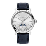 Frederique Constant FC-716S3H6 Manufacture Classic Moonphase Date Silver Dial Blue Leather Watch