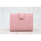 Chanel S25032620 Caviar Skin Calf Leather Wallet Pink (Good Condition)