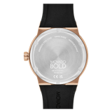Movado Bold Fusion 42mm Black Dial Bronze Ion-Plated Black Silicone Strap Watch 3600851