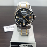 CASIO ENTICER MTP-1381G-1AVDF-P BLACK DIAL STAINLESS STEEL MEN WATCH