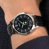 Casio General Analog Moon Phase Black Dial & Leather Strap Men's Watch MTP-M100L-1AUDF-P