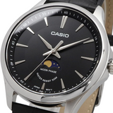Casio General Analog Moon Phase Black Dial & Leather Strap Men's Watch MTP-M100L-1AUDF-P