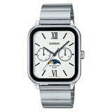 Casio Analog White Dial Moon Phase Stainless Steel Men's Watch MTP-M305D-7A2VDF-P