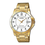 Casio General White Dial Gold Stainless Steel Strap Women Watch MTP-V004G-7BUDF-P